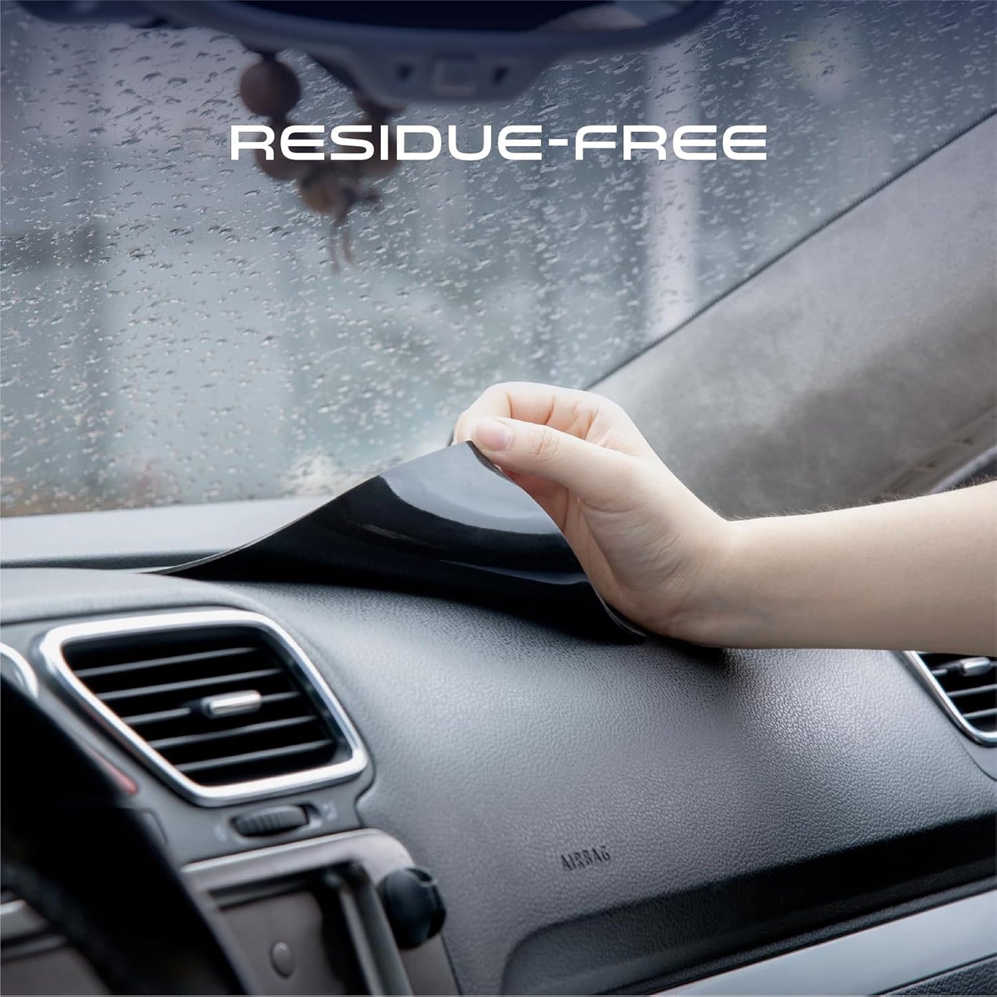 JIMISHA Non-Slip Car Dashboard Mat, Anti-Slide Gel Pad for Securely Holding Radar Detectors, Mobile Phones, Keys, GPS Devices, and Coins - 6.3 x 5.1 Inches (Set of 2)