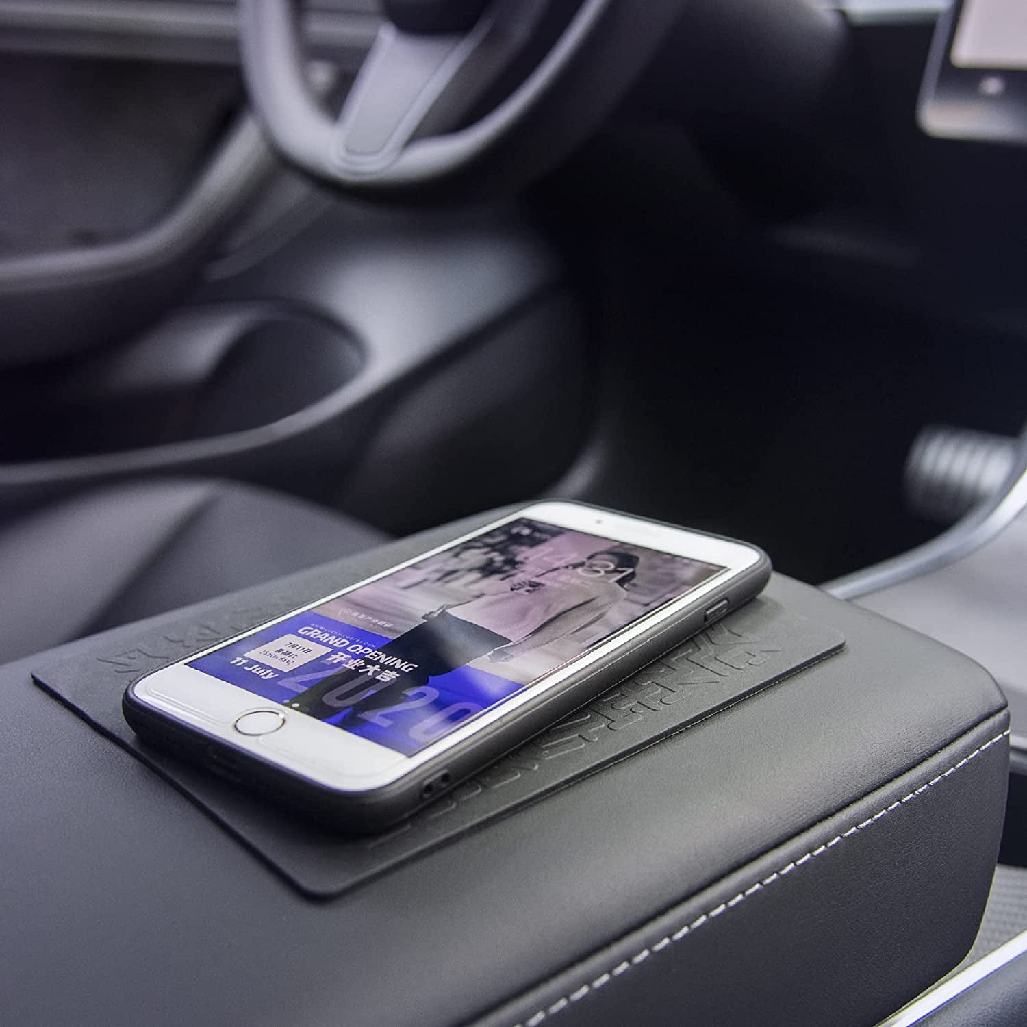 JIMISHA Non-Slip Car Dashboard Mat, Anti-Slide Gel Pad for Securely Holding Radar Detectors, Mobile Phones, Keys, GPS Devices, and Coins - 6.3 x 5.1 Inches (Set of 2)