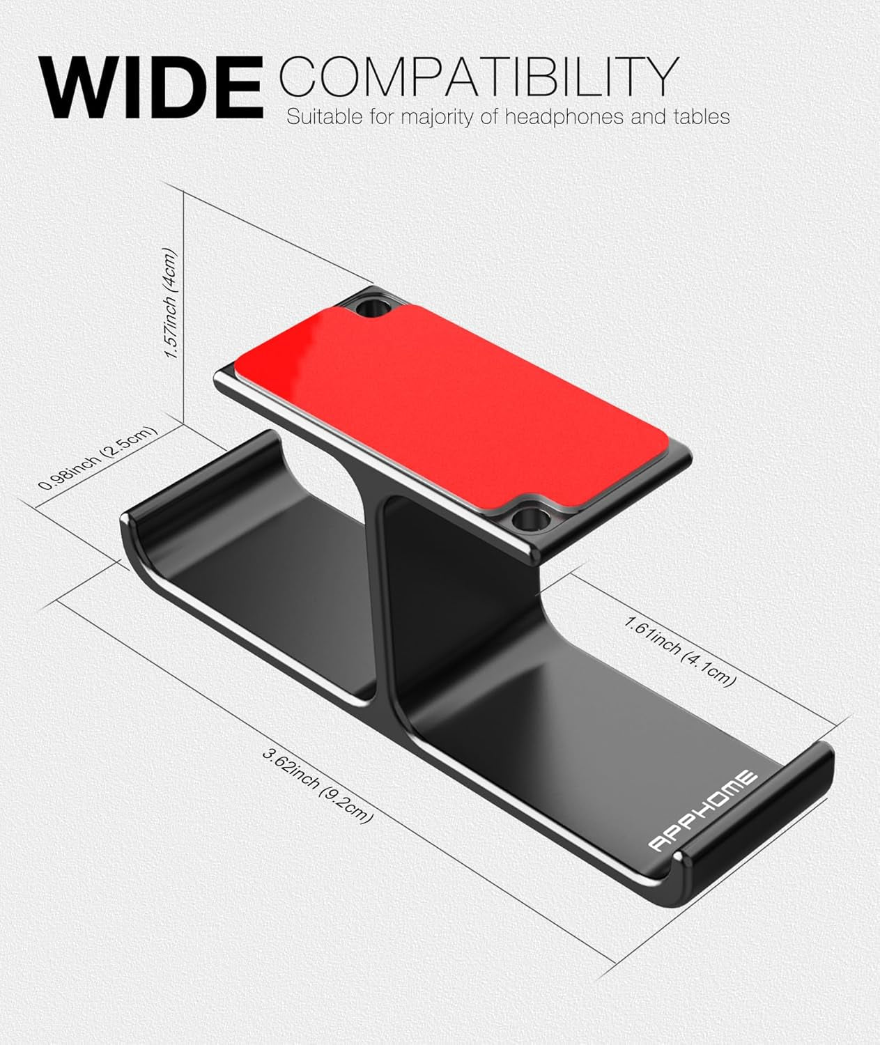 Aluminum Under-Desk Headphone Hanger with Adhesive Hook - Dual Headset Holder for PC Gaming and All Headphones