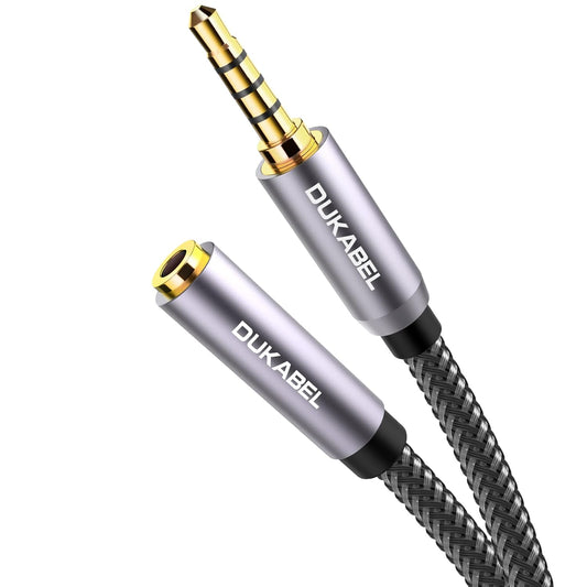 DUKABEL 3.5mm TRRS Headphone Extension Cable with Microphone - Male to Female Stereo Audio Cable for Smartphones, PCs, TVs, Headsets, PS4 Controllers, Cars, and Speakers (4ft/1.2m)