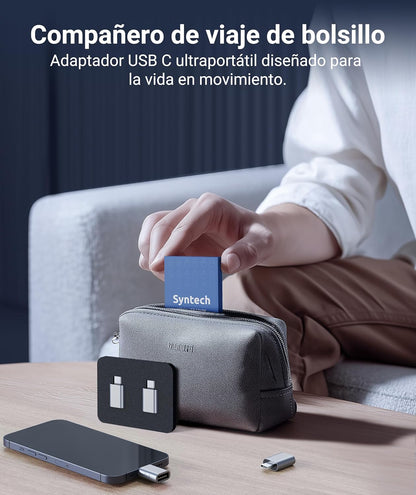 Syntech USB-C to USB Adapter (2-Pack) - USB-C Male to USB 3.0 Female Adapter for iPhone 17 Pro Max, MacBook Pro/Air 2024, iPad Mini/Pro, Surface Pro, and Other Type-C/Thunderbolt 4/3 Devices