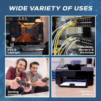 Cables Direct Online 100FT Cat5E Network Ethernet Patch Cable, 350MHz, Compatible with PC, Laptop, Modem, Router, TVs, Printer, and Gaming Consoles for Home and Office, Black