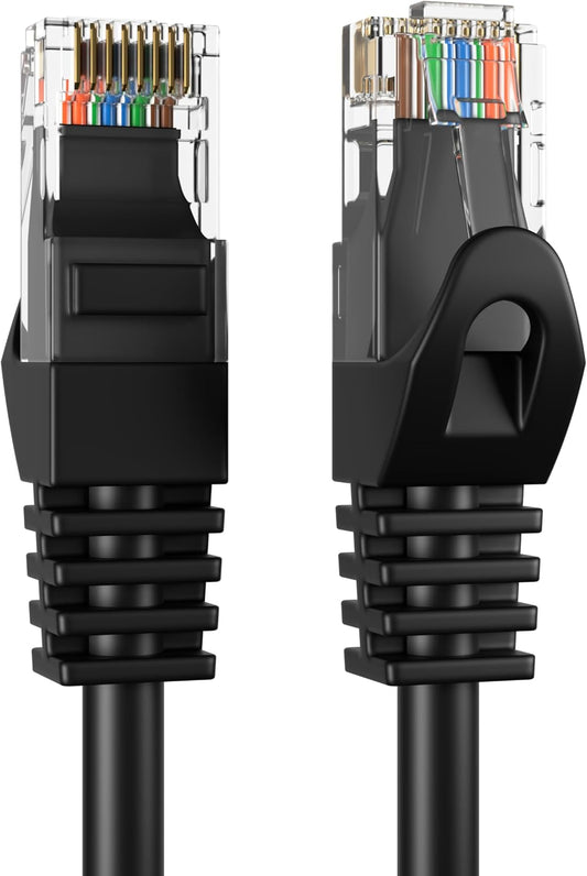 Cables Direct Online 100FT Cat5E Network Ethernet Patch Cable, 350MHz, Compatible with PC, Laptop, Modem, Router, TVs, Printer, and Gaming Consoles for Home and Office, Black