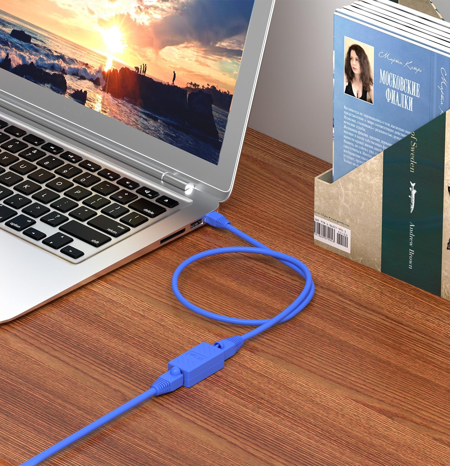 Dingsun RJ45 Ethernet Coupler - Female to Female Connector for Cat7, Cat6, Cat5E, and Cat5 (Pack of 5, Blue)