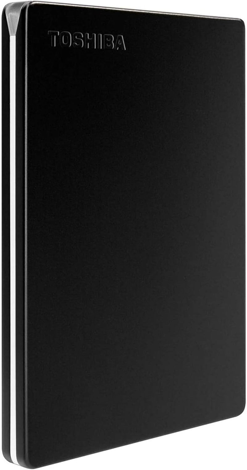 Toshiba Canvio Slim 2TB Portable External Hard Drive, USB 3.0, Black - Model HDTD320XK3EA