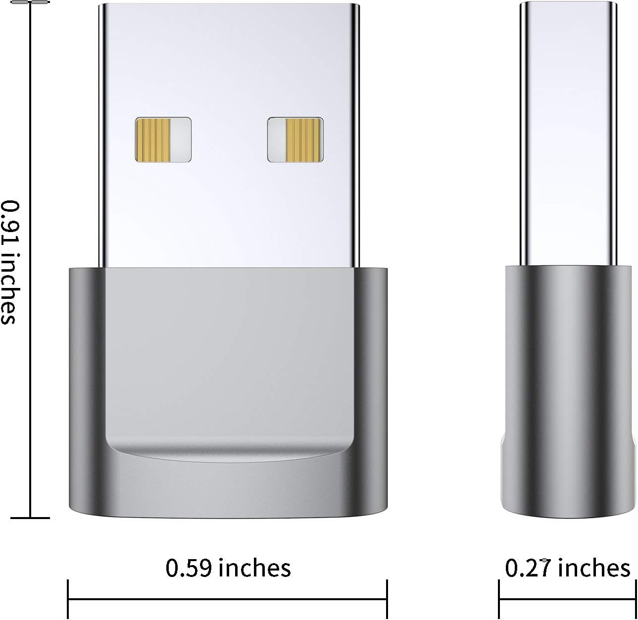 USB C Female to USB Male Adapter (4-Pack) - Type C to USB A Charger Converter for iPhone 11-17 Pro Max, Samsung Galaxy S22-S25 Ultra, Apple Watch Series 7-8, AirPods, and iPad
