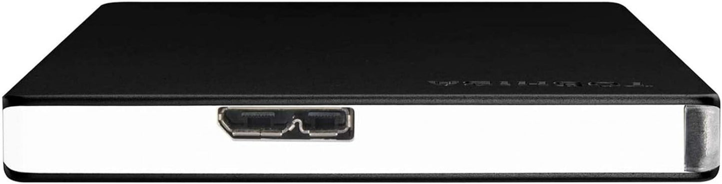 Toshiba Canvio Slim 2TB Portable External Hard Drive, USB 3.0, Black - Model HDTD320XK3EA