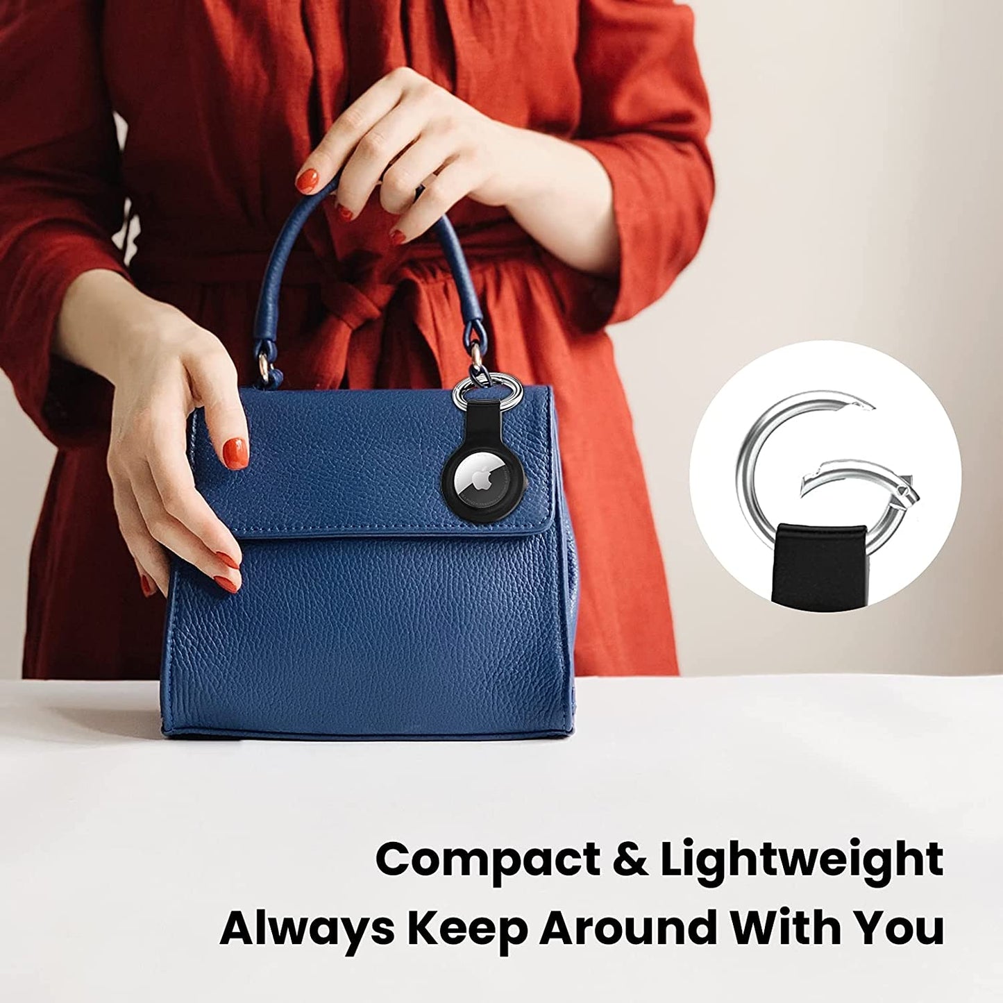 Silicone Protective Cover Case for Airtag 2021 - 4 Pack, Compatible Keychain Holder Tracker Finder in Black