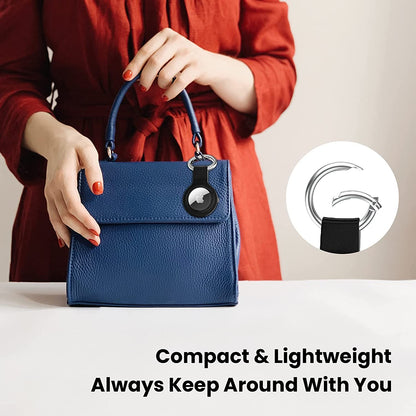 Silicone Protective Cover Case for Airtag 2021 - 4 Pack, Compatible Keychain Holder Tracker Finder in Black