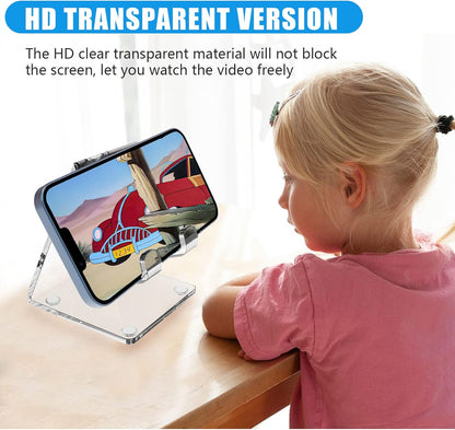 Acrylic Desk Phone Stand - Portable Holder for iPhone 15/14/13/12/11 Pro, Samsung S20+/Note10, and Tablets (1 Pack)