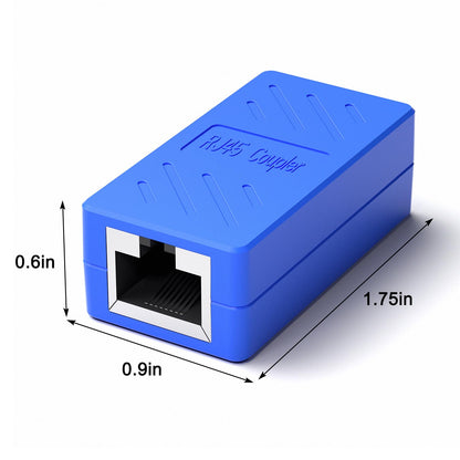 Dingsun RJ45 Ethernet Coupler - Female to Female Connector for Cat7, Cat6, Cat5E, and Cat5 (Pack of 5, Blue)