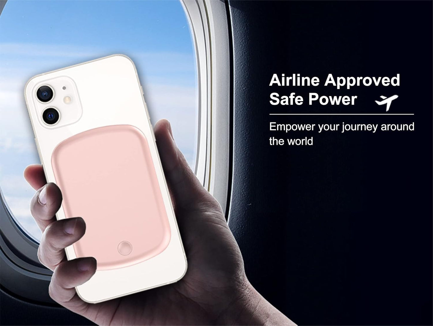 10000mAh Wireless Portable Power Bank with 18W Fast Charging and 20W Quick Charge, Includes Type-C Cable, Compatible with iPhone 12/13/14/15/16/17 Series