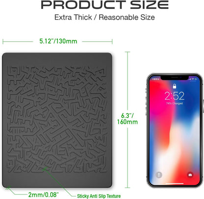 JIMISHA Non-Slip Car Dashboard Mat, Anti-Slide Gel Pad for Securely Holding Radar Detectors, Mobile Phones, Keys, GPS Devices, and Coins - 6.3 x 5.1 Inches (Set of 2)