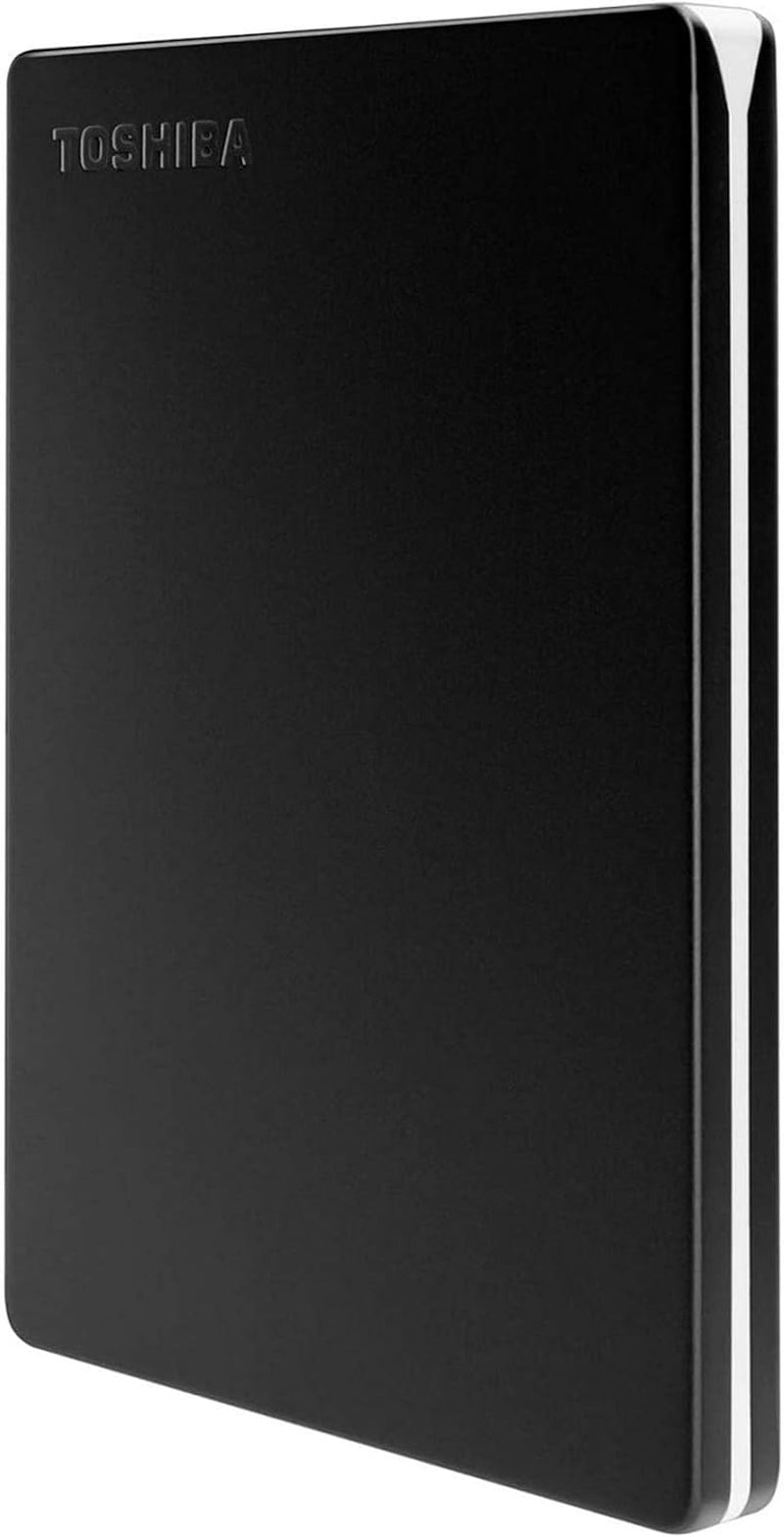 Toshiba Canvio Slim 2TB Portable External Hard Drive, USB 3.0, Black - Model HDTD320XK3EA