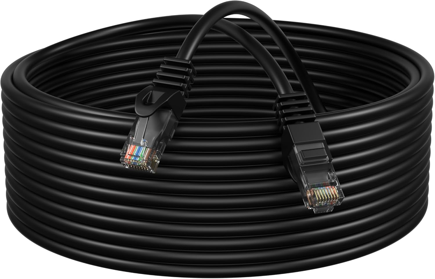 Cables Direct Online 100FT Cat5E Network Ethernet Patch Cable, 350MHz, Compatible with PC, Laptop, Modem, Router, TVs, Printer, and Gaming Consoles for Home and Office, Black